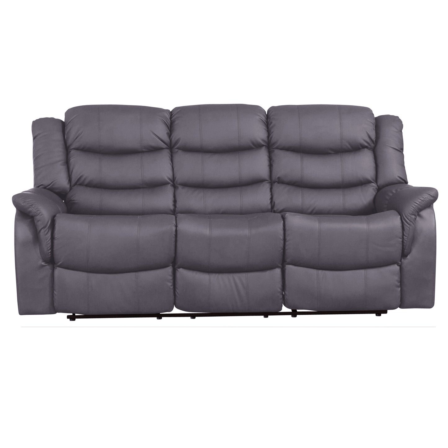 Mid Size Commercial Grade Leather Recliner Sofa Available in Black, Brown, Burgundy, Cream, Grey * - CasaFenix