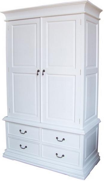 Sleigh French 2 Door 4 Drawer Armoire Double Wardrobe Solid Mahogany - CasaFenix