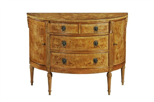 Cheshire Walnut Collection Demi Lune Cabinet - CasaFenix