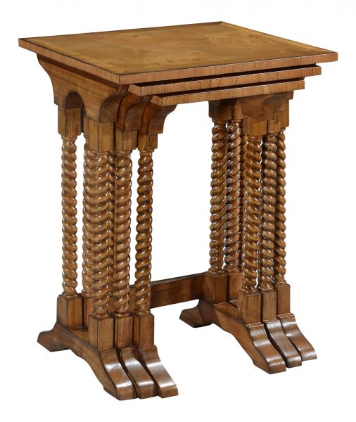 Cheshire Walnut Collection Nest Of 3 Tables - CasaFenix