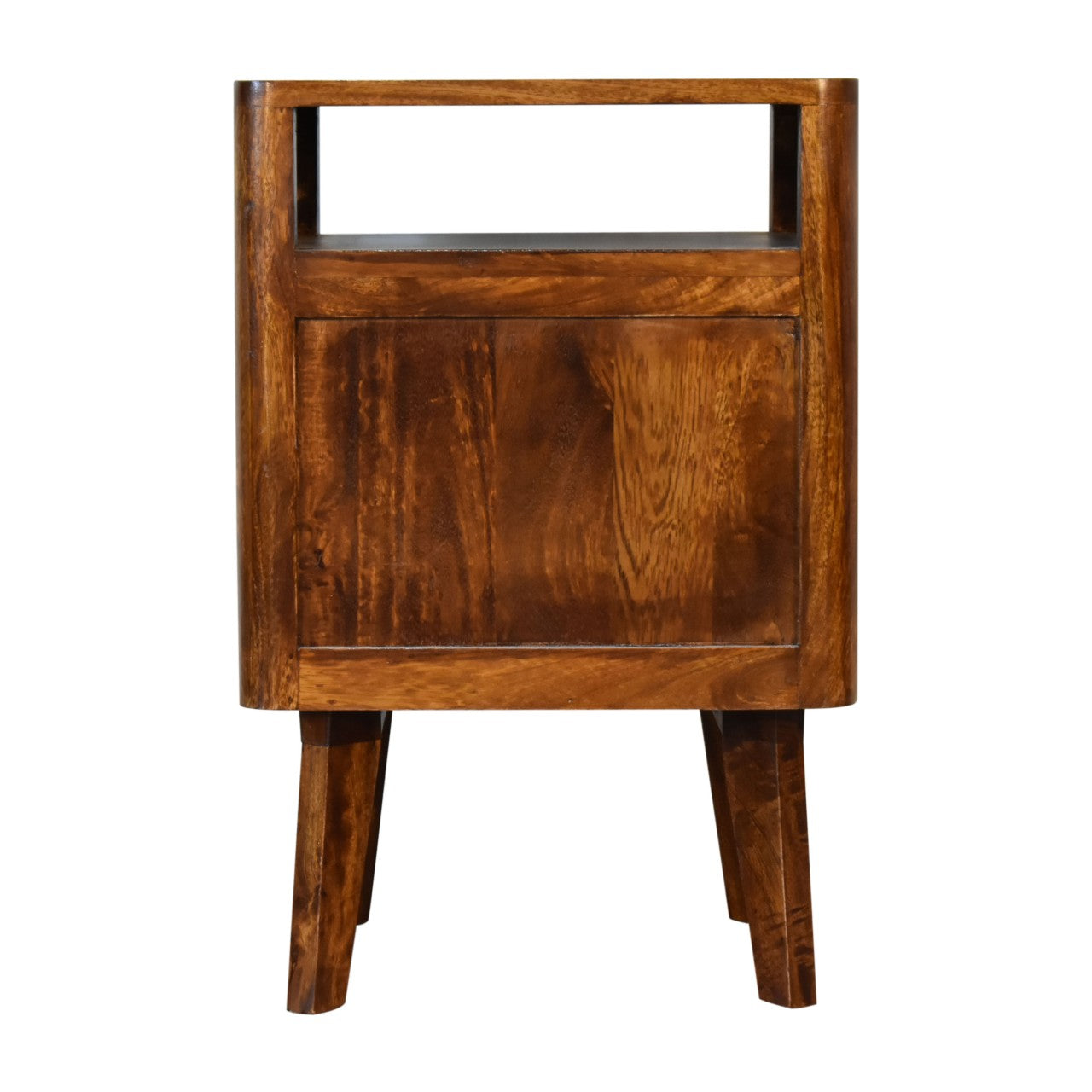 Reeve Bedside Table 2 Drawer Chest Chestnut Finish over Solid Mango Wood Nordic Style - CasaFenix