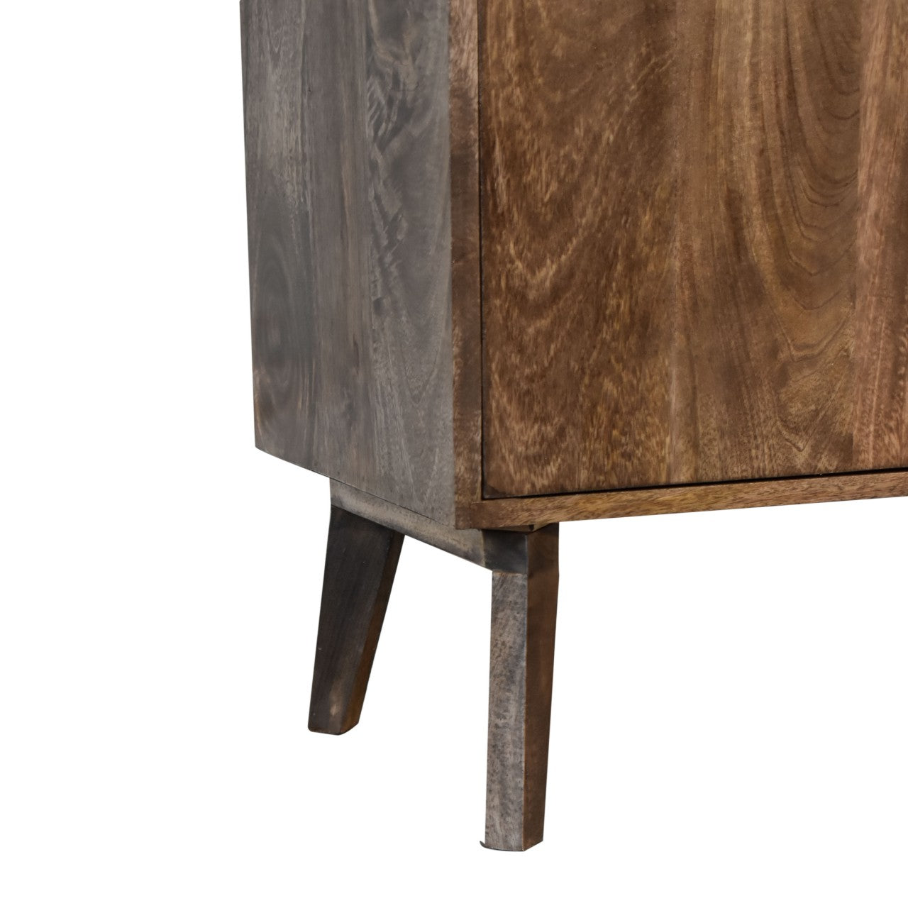 Platform 2 Door Cabinet Dark Finish Over Mango Wood - CasaFenix