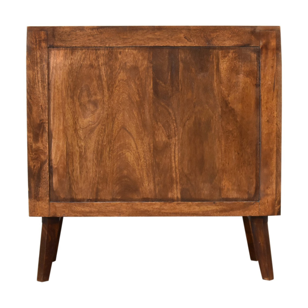 Chestnut Square Woven Inlay 3 Drawer Chest made with Solid Mango Wood - CasaFenix