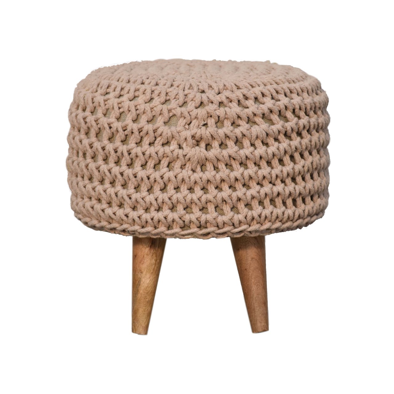 Keeva Beige Oblong Footstool - CasaFenix
