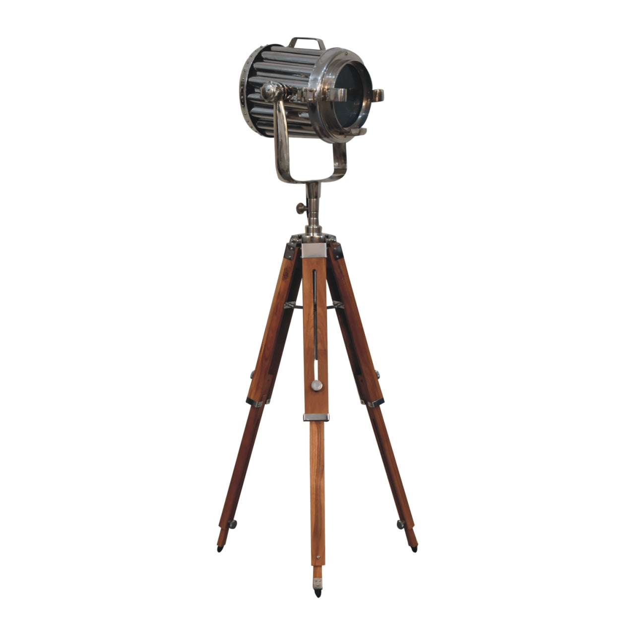 Netted Chrome Tripod Fold Spotlight Floor Lamp - CasaFenix