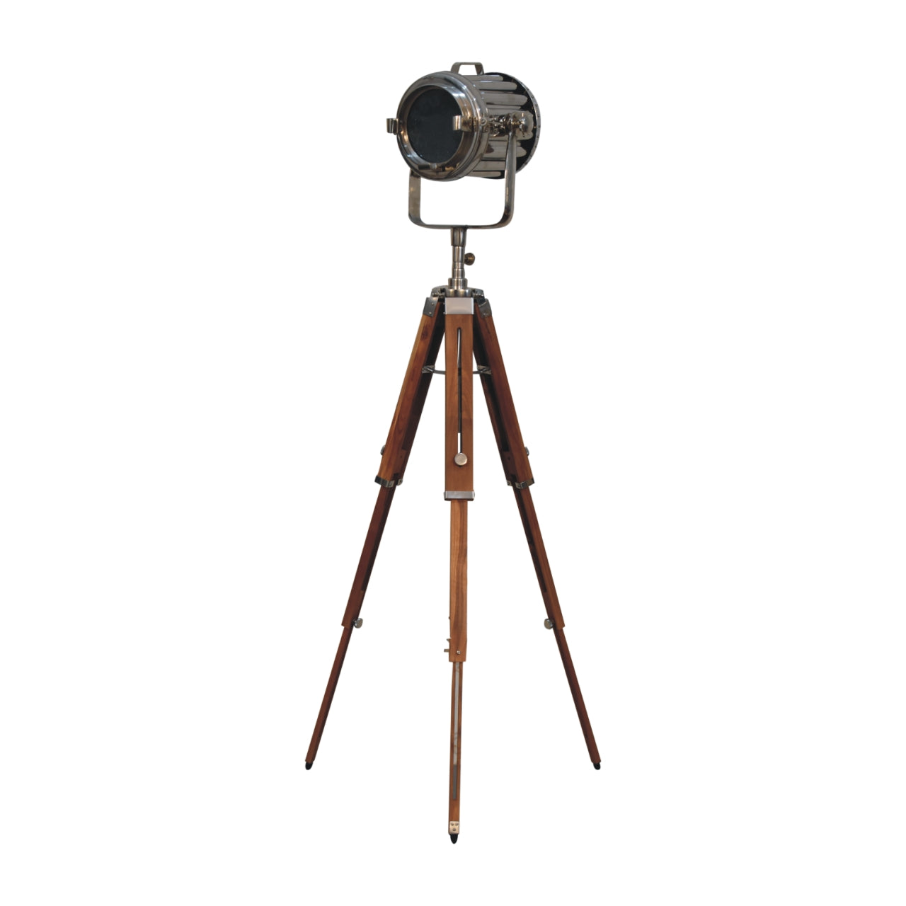Netted Chrome Tripod Fold Spotlight Floor Lamp - CasaFenix