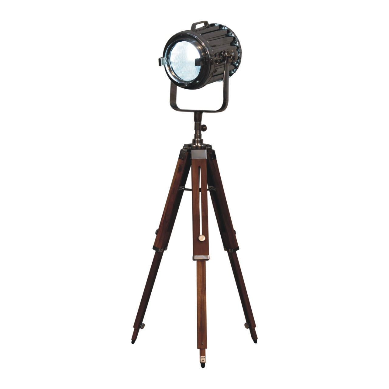 Netted Chrome Tripod Fold Spotlight Floor Lamp - CasaFenix