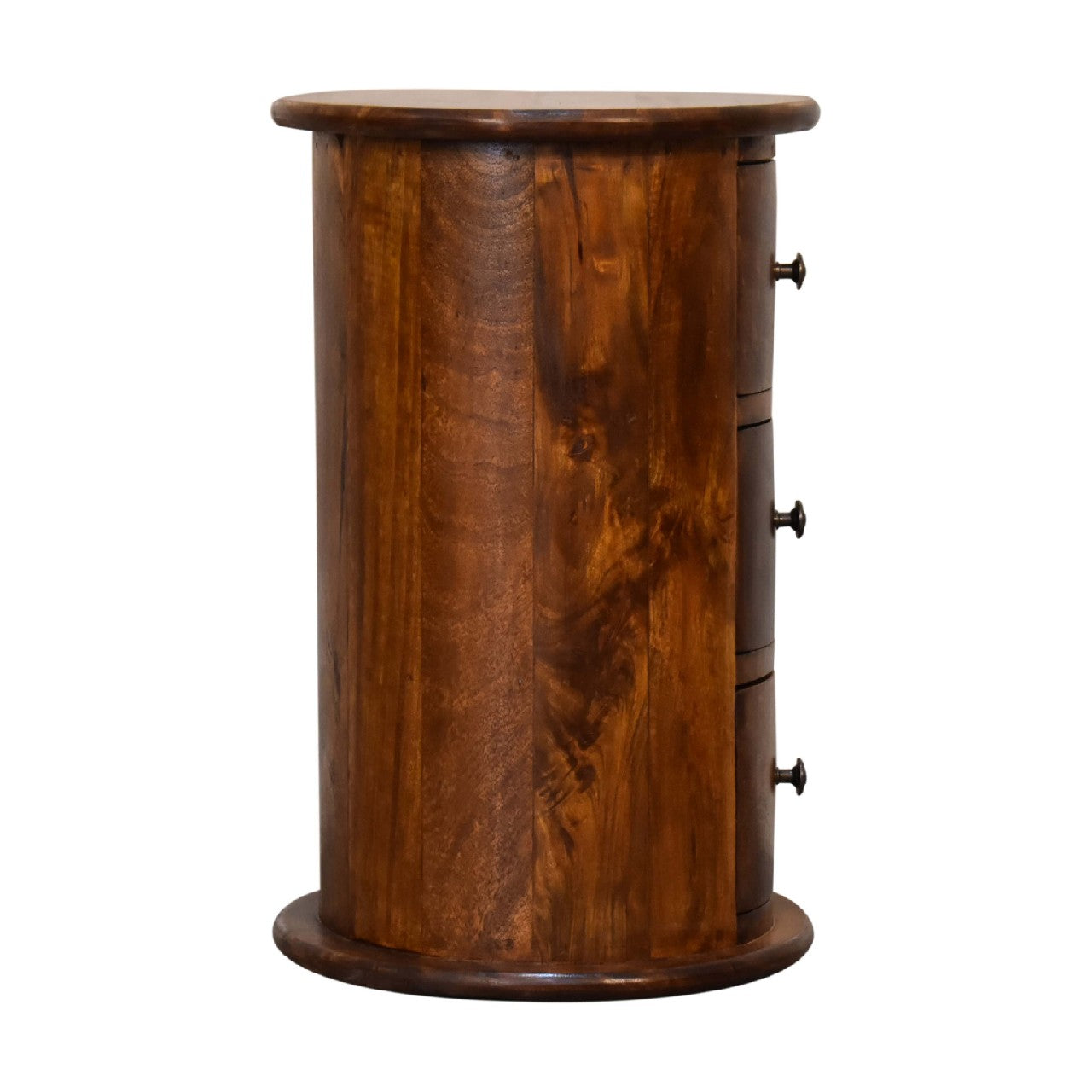 Mini Chestnut 3 Drawer Drum Chest - CasaFenix