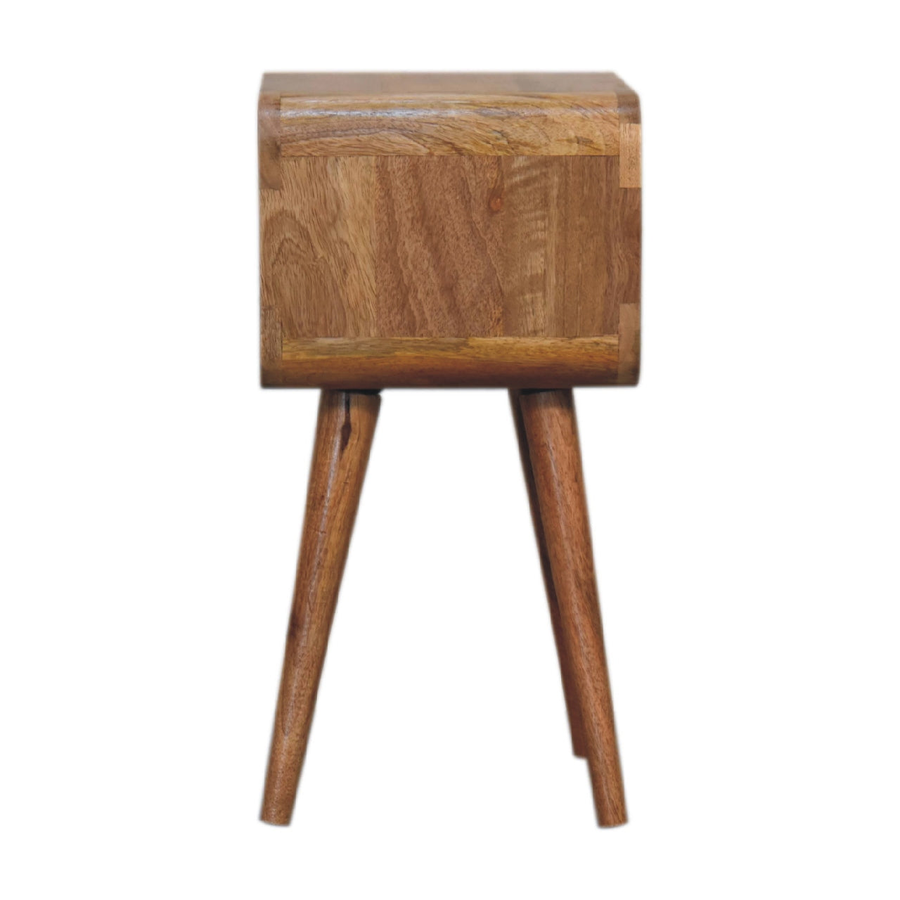 Mini Curved Open Bedside Oak-ish FInish - CasaFenix
