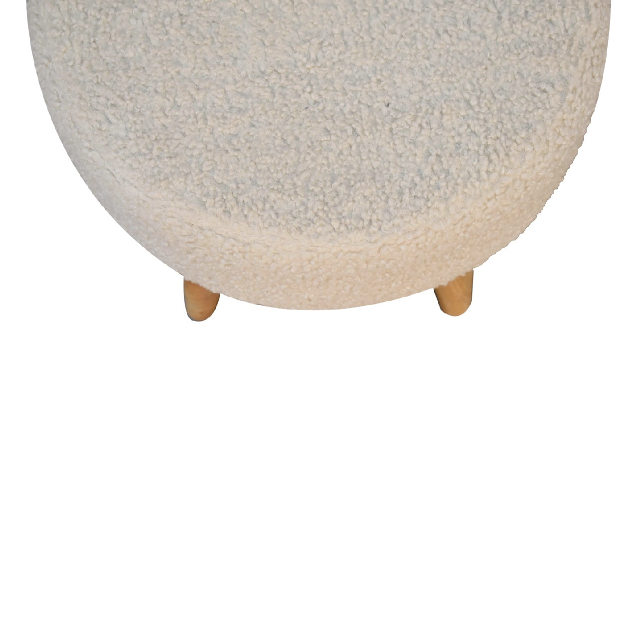 Boucle Cream Petite Footstool - CasaFenix