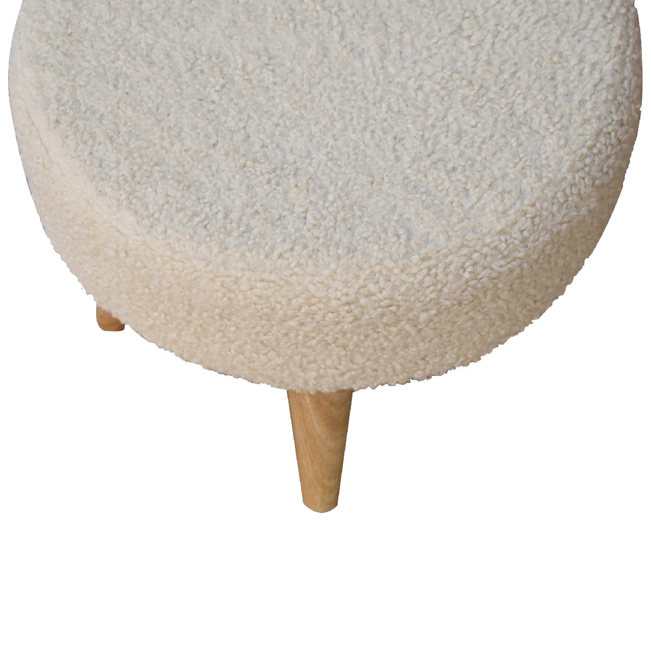 Boucle Cream Petite Footstool - CasaFenix