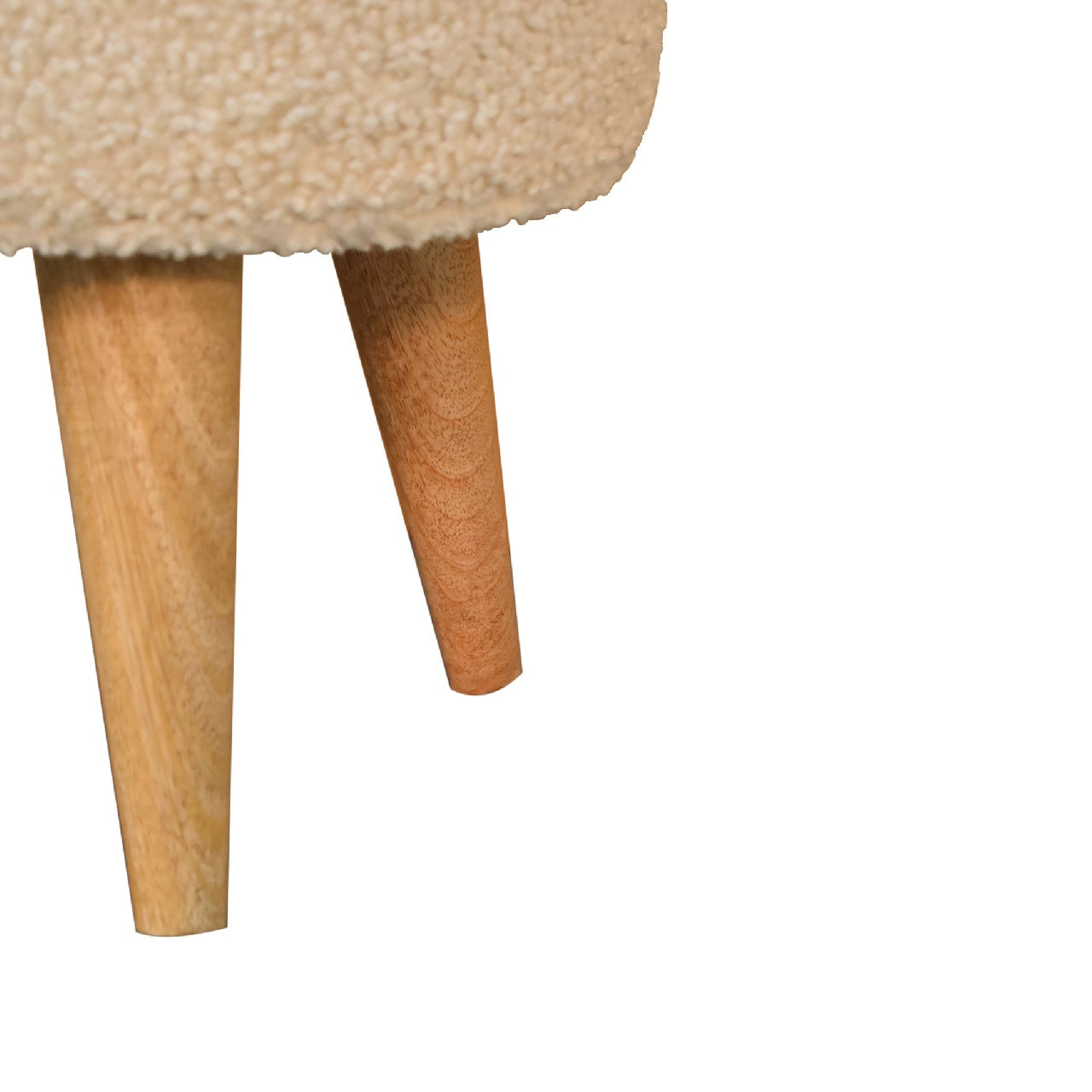 Boucle Cream Petite Footstool - CasaFenix
