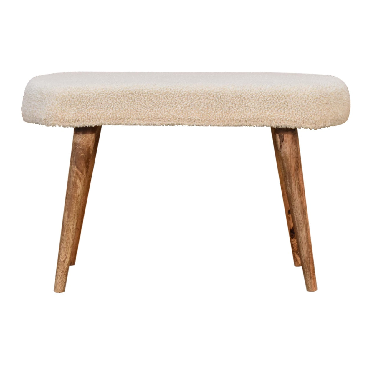 Boucle Cream Nordic Bench - CasaFenix