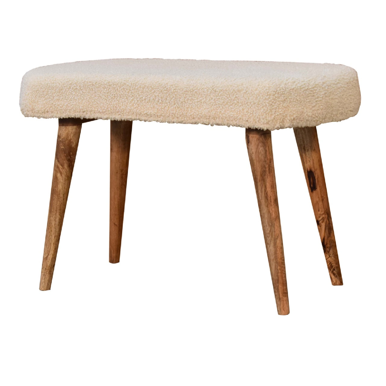 Boucle Cream Nordic Bench - CasaFenix