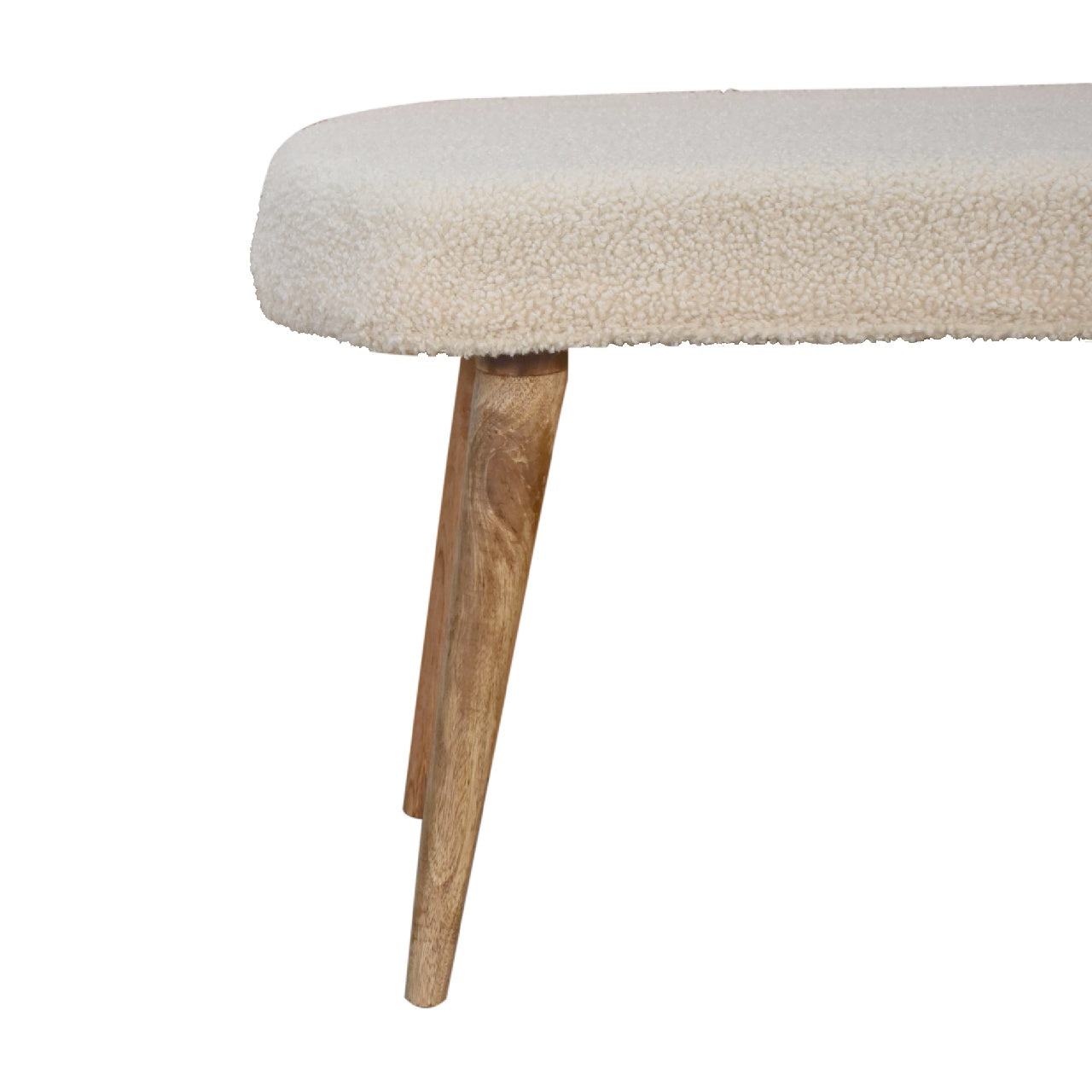Boucle Cream Nordic Bench - CasaFenix