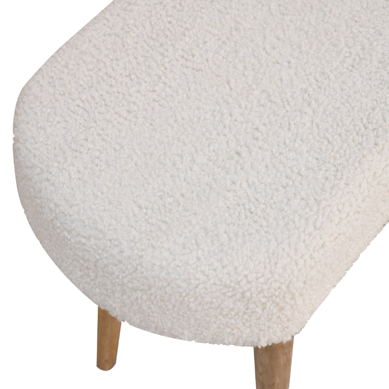 Boucle Cream Nordic Bench - CasaFenix