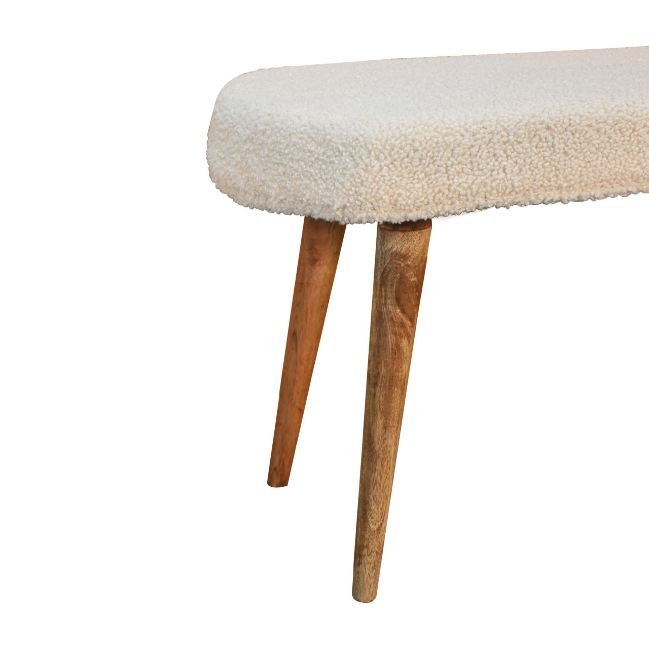 Boucle Cream Nordic Bench - CasaFenix