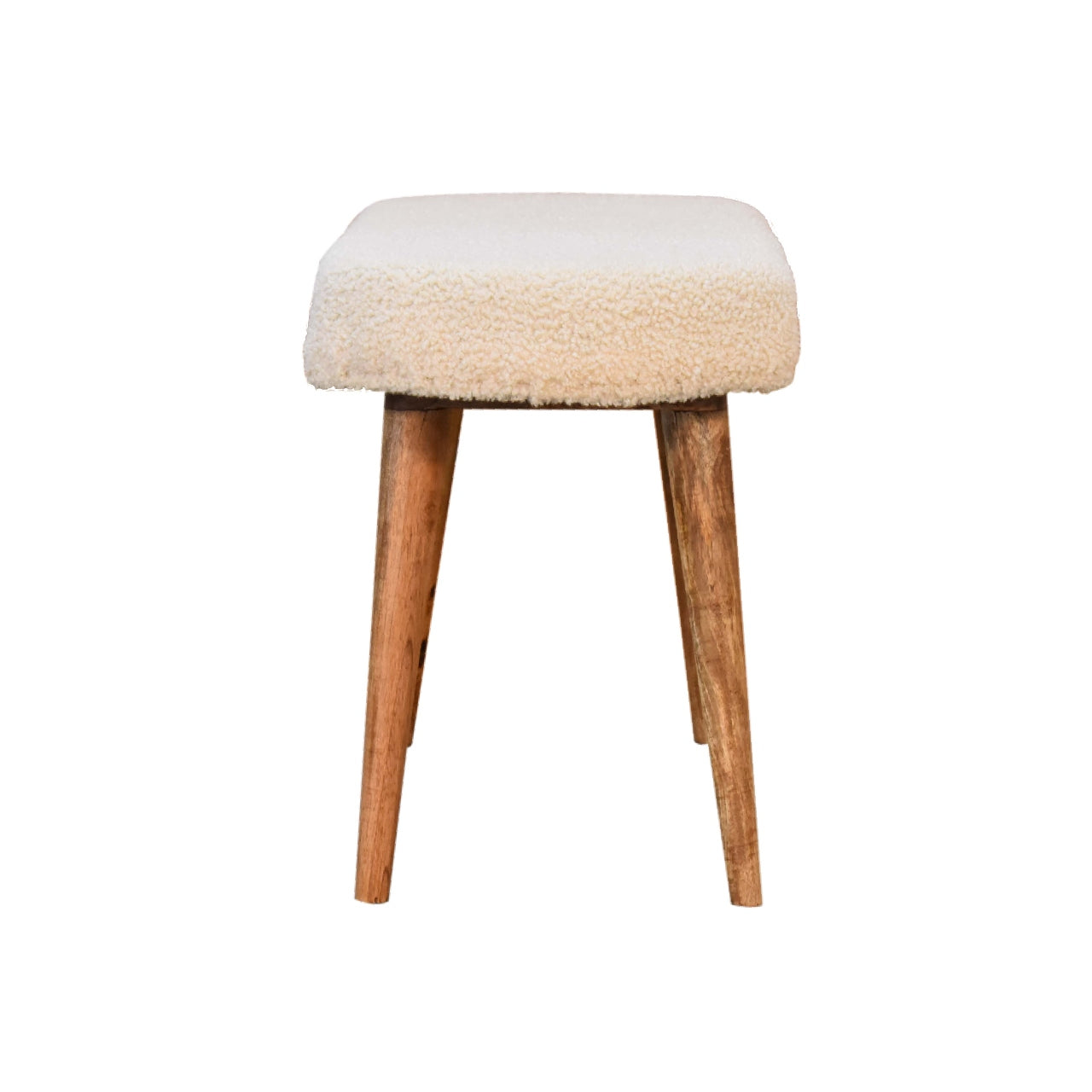 Boucle Cream Nordic Bench - CasaFenix