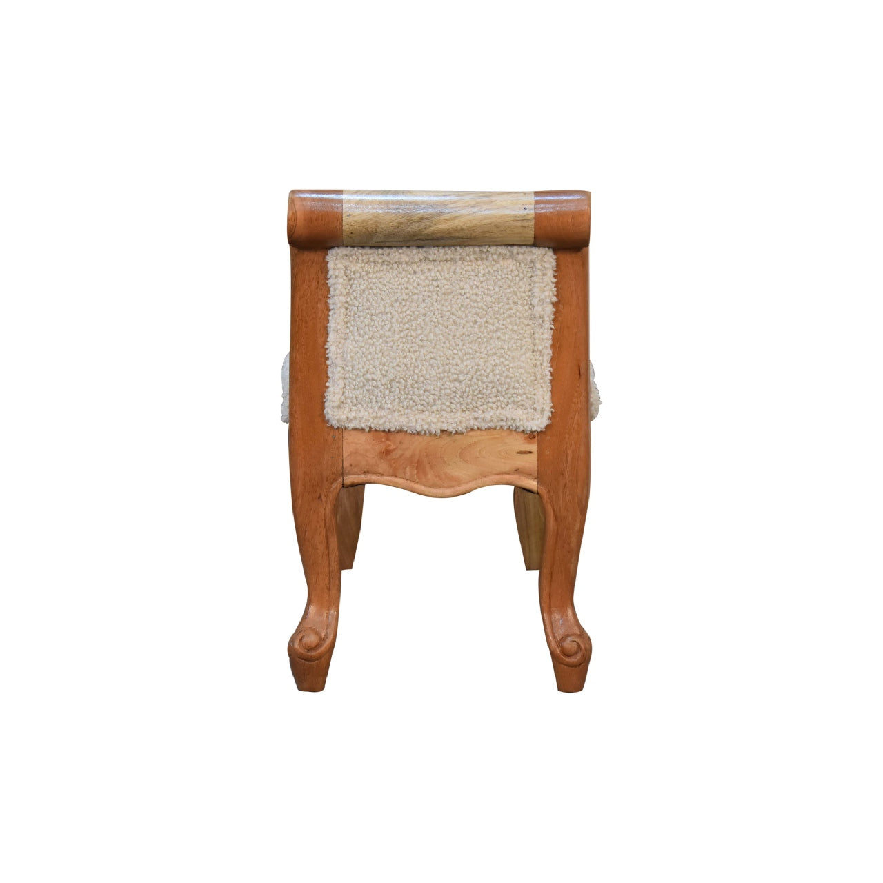 Boucle Cream French Style Bench - CasaFenix