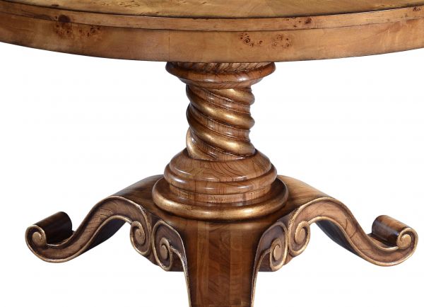 Cheshire Walnut Collection Round Dining Table Barley Twist Pedestal 120cm Diameter - CasaFenix