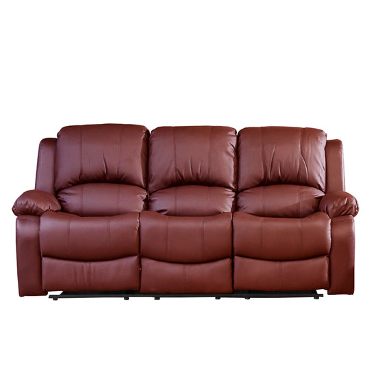 Commercial Grade Leather Mid Size Recliner Sofa Available in black, brown, burgundy, cream, grey *** - CasaFenix