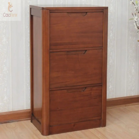 3 Drawer Solid Mahogany Filing Cabinet Contemporary Bude Collection - CasaFenix