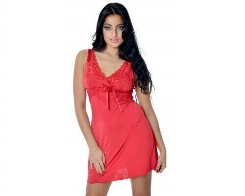 Brand New Lingerie VX Intimate Red Chemise Size 1XL. (4054) Nightdress VX121 Clothes, Shoes & Accessories:Women:Women's Clothing:Lingerie & Nightwear:Nightwear CasaFenix