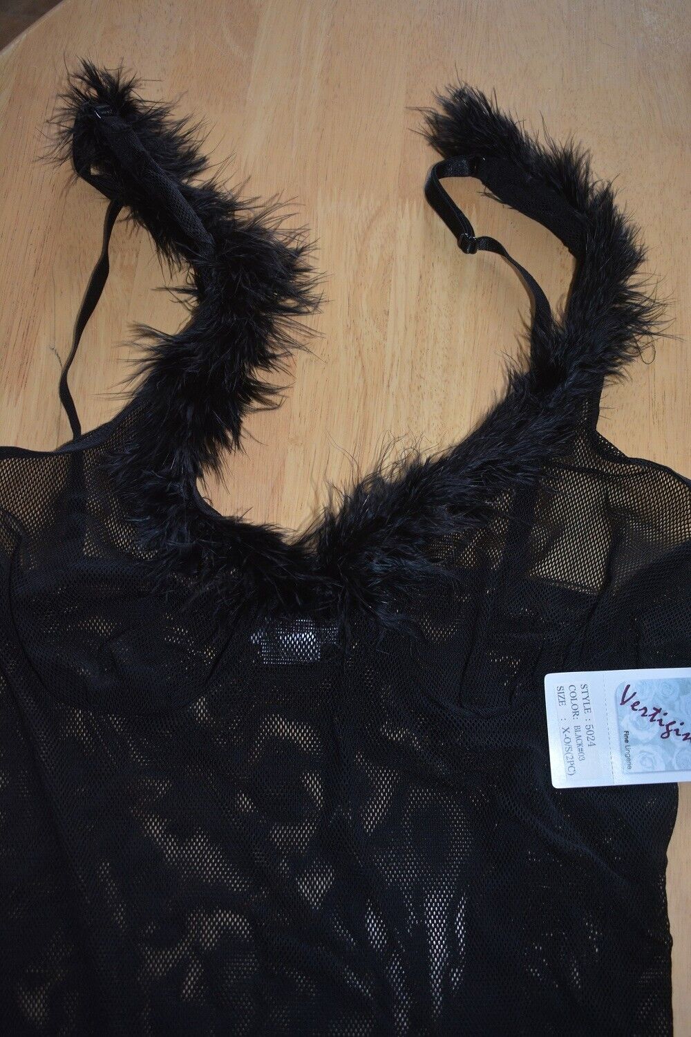 New VX Intimate Black Fur Edged See Through Babydoll + G-string One Size. 5024 Clothes, Shoes & Accessories:Women:Women's Clothing:Lingerie & Nightwear:Nightwear CasaFenix