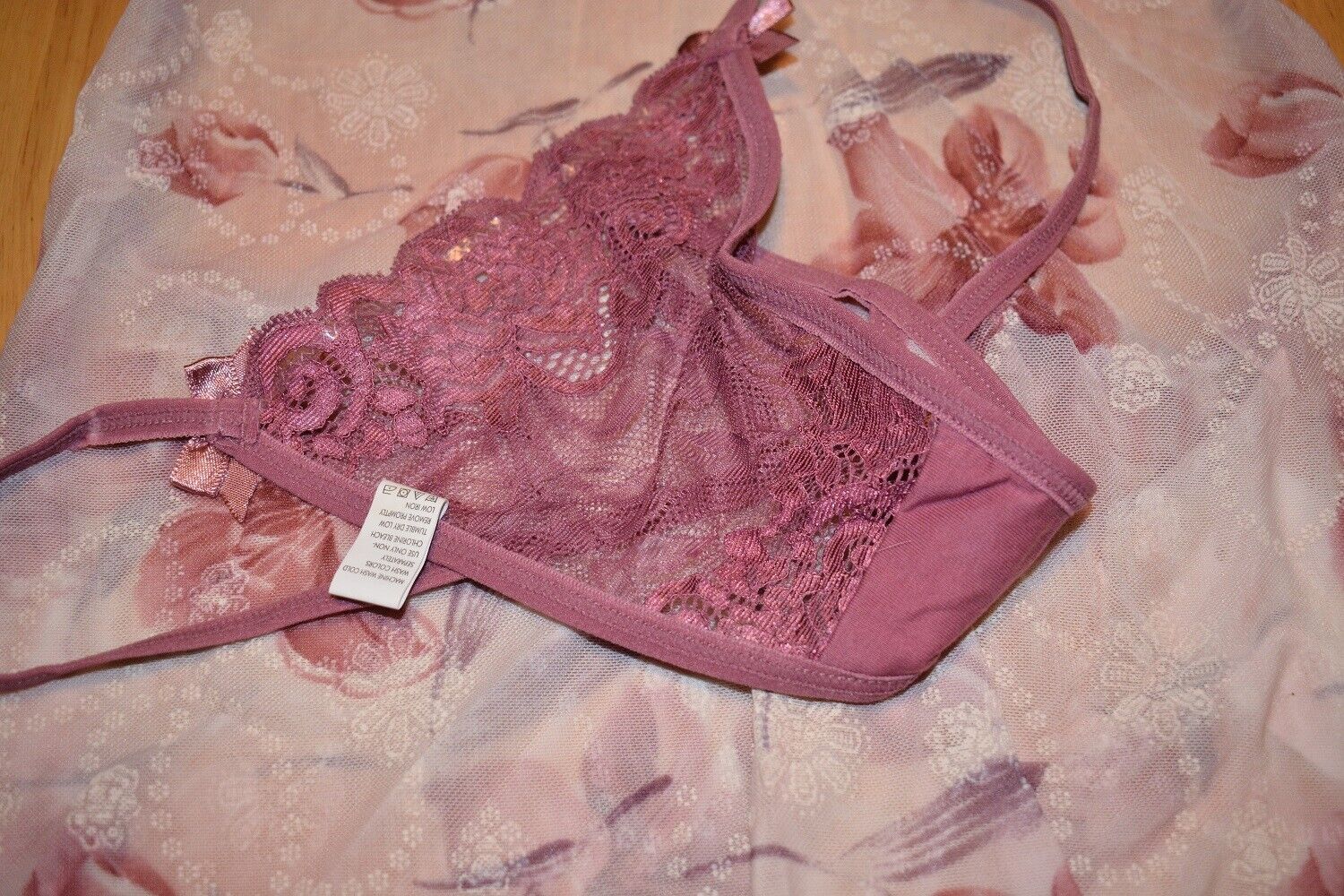 New Lingerie VX Intimate Rose Print Babydoll With G-string Size Large. 5117 Clothes, Shoes & Accessories:Women:Women's Clothing:Lingerie & Nightwear:Nightwear CasaFenix