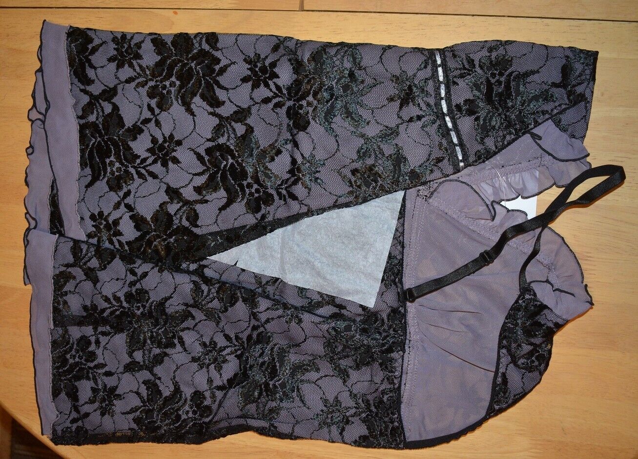 Brand New Lingerie VX Intimate Lilac / Black Babydoll + G-string Size Small 5156 VX78 Clothes, Shoes & Accessories:Women:Women's Clothing:Lingerie & Nightwear:Nightwear CasaFenix