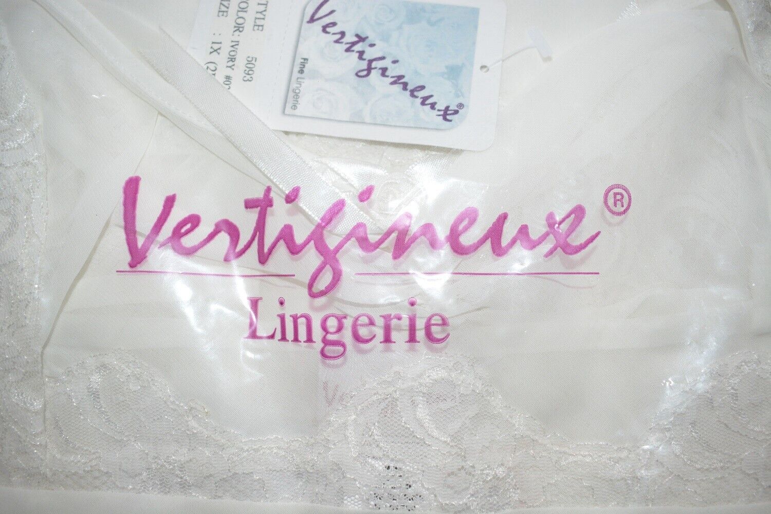 New VX Intimate Ivory Chiffon & Lace Babydoll + G-String (5093). Size Small Clothes, Shoes & Accessories:Women:Women's Clothing:Lingerie & Nightwear:Nightwear CasaFenix