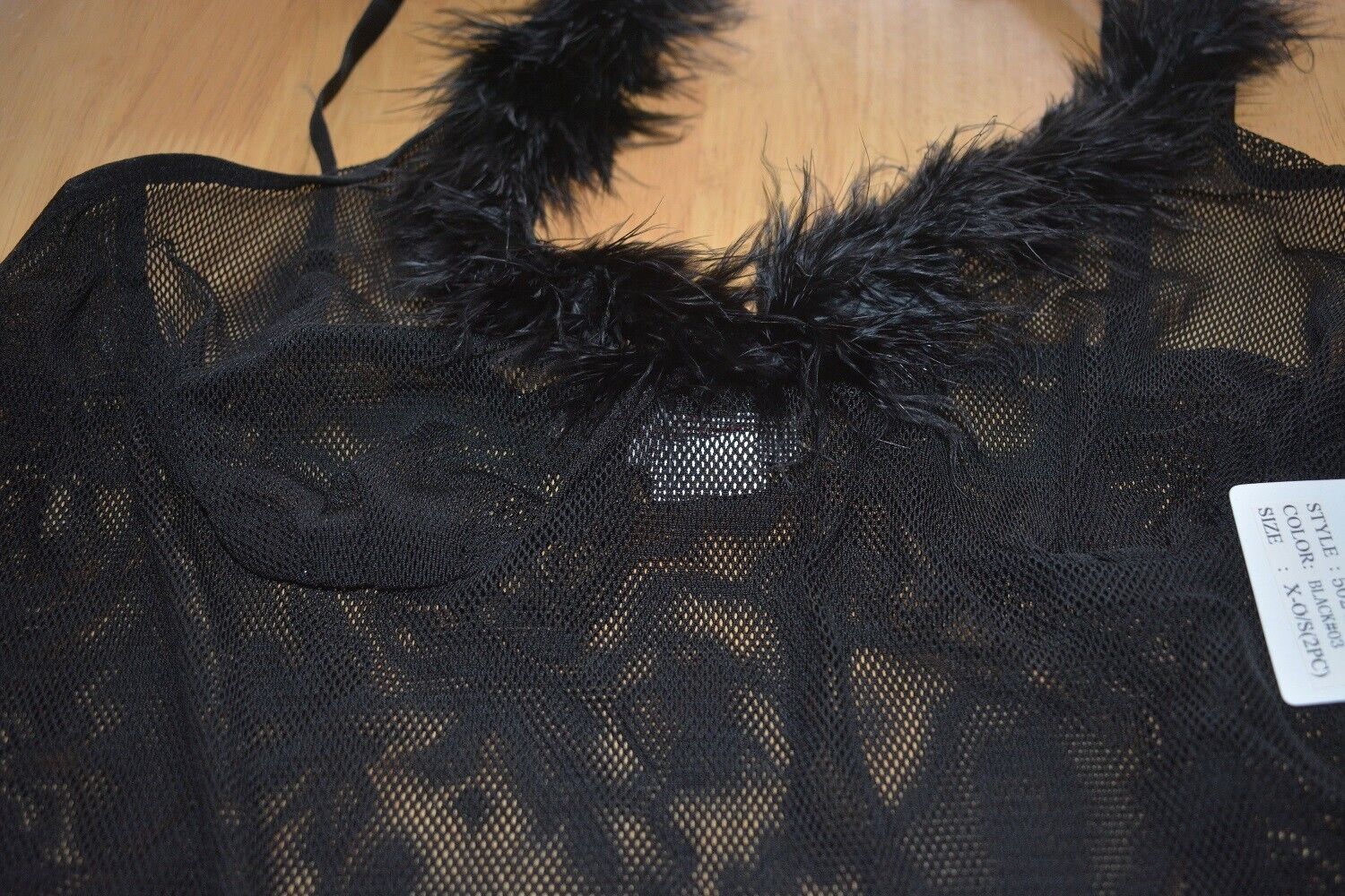New VX Intimate Black Fur Edged See Through Babydoll + G-string One Size. 5024 Clothes, Shoes & Accessories:Women:Women's Clothing:Lingerie & Nightwear:Nightwear CasaFenix