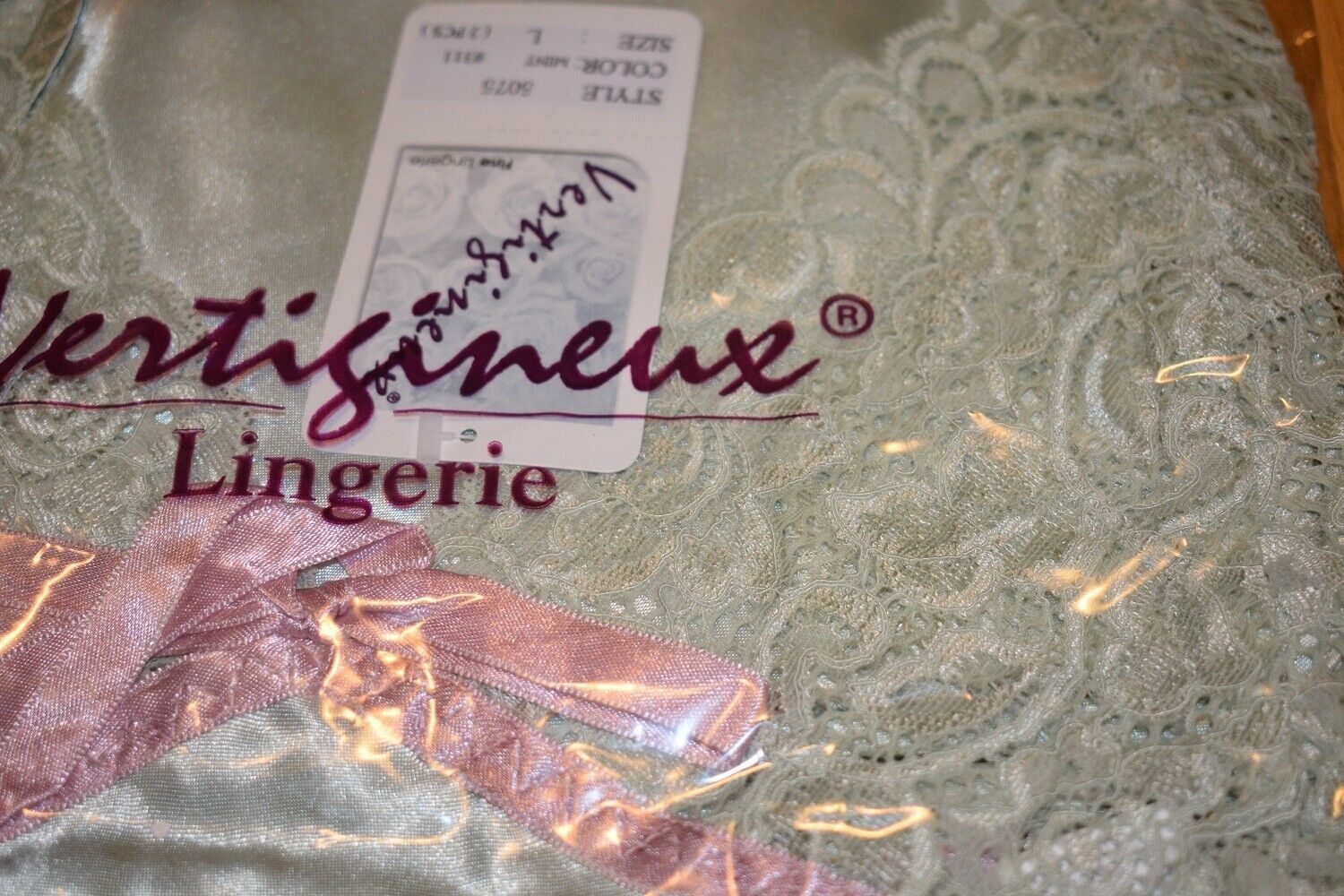 New Lingerie VX Intimate Mint Green Satin Babydoll With G-string Size Small 5075 Clothes, Shoes & Accessories:Women:Women's Clothing:Lingerie & Nightwear:Nightwear CasaFenix