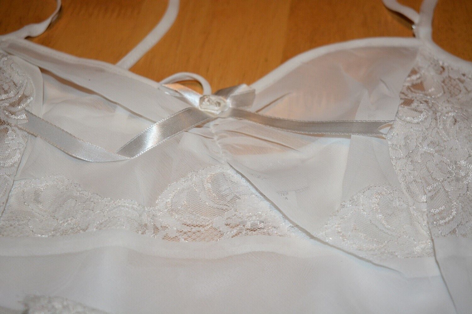 New VX Intimate Ivory Chiffon & Lace Babydoll + G-String (5093). Size Small Clothes, Shoes & Accessories:Women:Women's Clothing:Lingerie & Nightwear:Nightwear CasaFenix