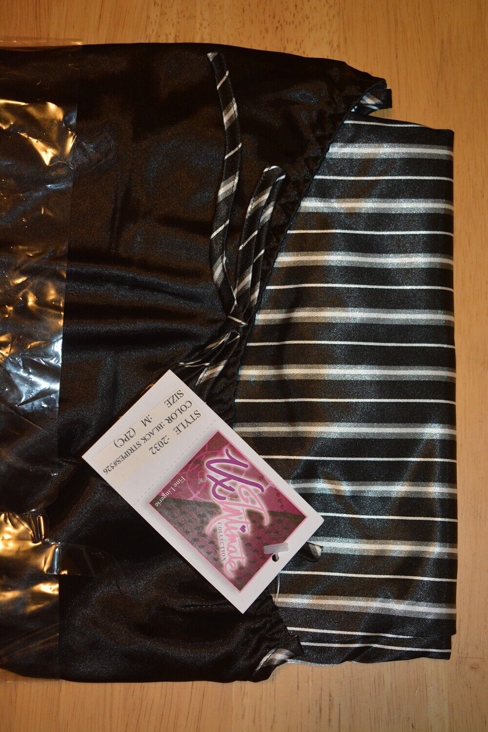 Brand New Lingerie VX Intimate Striped Black Pajamas Size Small. (2032) VX213 Clothes, Shoes & Accessories:Women:Women's Clothing:Lingerie & Nightwear:Nightwear CasaFenix