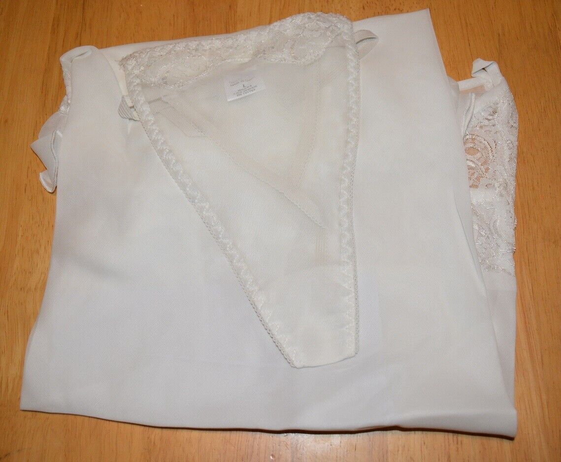 New VX Intimate Ivory Chiffon & Lace Babydoll + G-String (5093). Size Small Clothes, Shoes & Accessories:Women:Women's Clothing:Lingerie & Nightwear:Nightwear CasaFenix