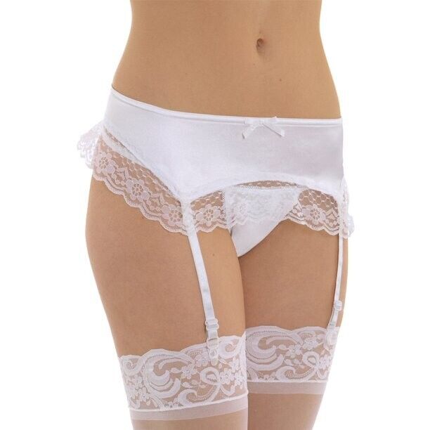 BNWT Elegant Moments White Stain Look Suspender Belt One Size (1948) Suspenders Clothes, Shoes & Accessories:Women:Women's Clothing:Lingerie & Nightwear:Suspender Belts CasaFenix