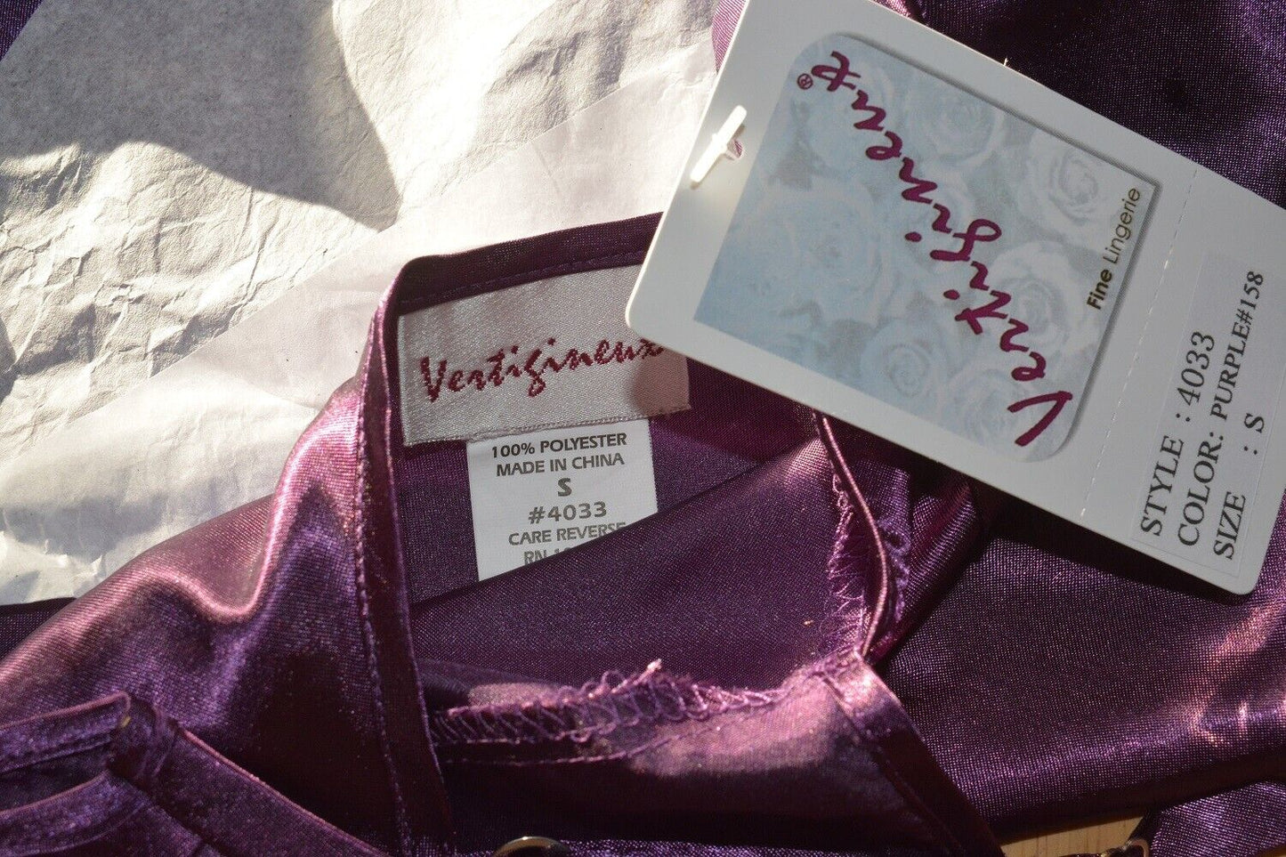 New Lingerie VX Intimate Purple Chemise Metal Moon & Stars Accents Sz Large 4033 VX231 VX278 Clothes, Shoes & Accessories:Women:Women's Clothing:Lingerie & Nightwear:Nightwear CasaFenix
