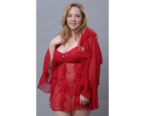 Brand New Lingerie VX Intimate Red Sheer Robe One Queen Size (3017) VX238 Clothes, Shoes & Accessories:Women:Women's Clothing:Lingerie & Nightwear:Nightwear CasaFenix