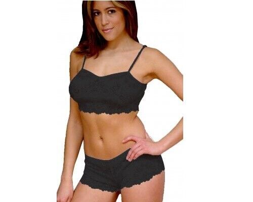 BNWT Vertigineux Stretch Lace Cami Top And Shorts Set Black Small (7004) Clothes, Shoes & Accessories:Women:Women's Clothing:Lingerie & Nightwear:Nightwear CasaFenix