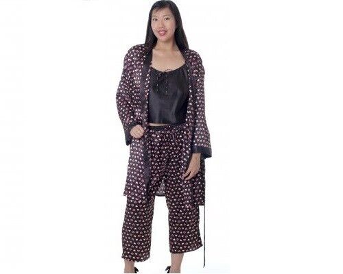 Brand New Lingerie VX Intimate Hearts Silky Robe Pajamas One Regular Size (3036) VX154 Clothes, Shoes & Accessories:Women:Women's Clothing:Lingerie & Nightwear:Nightwear CasaFenix