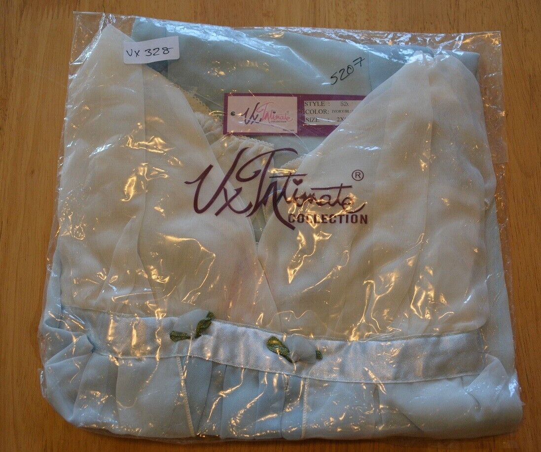 New Lingerie VX Intimate Ivory Light Blue Babydoll With G-string Size 2X. 5207 Clothes, Shoes & Accessories:Women:Women's Clothing:Lingerie & Nightwear:Nightwear CasaFenix