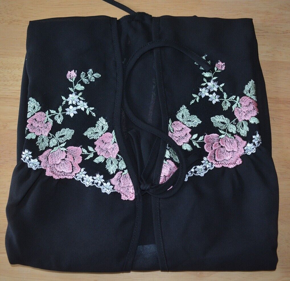 Brand New Lingerie VX Intimate Black Chiffon Robe One  Size (3029) Clothes, Shoes & Accessories:Women:Women's Clothing:Lingerie & Nightwear:Nightwear CasaFenix