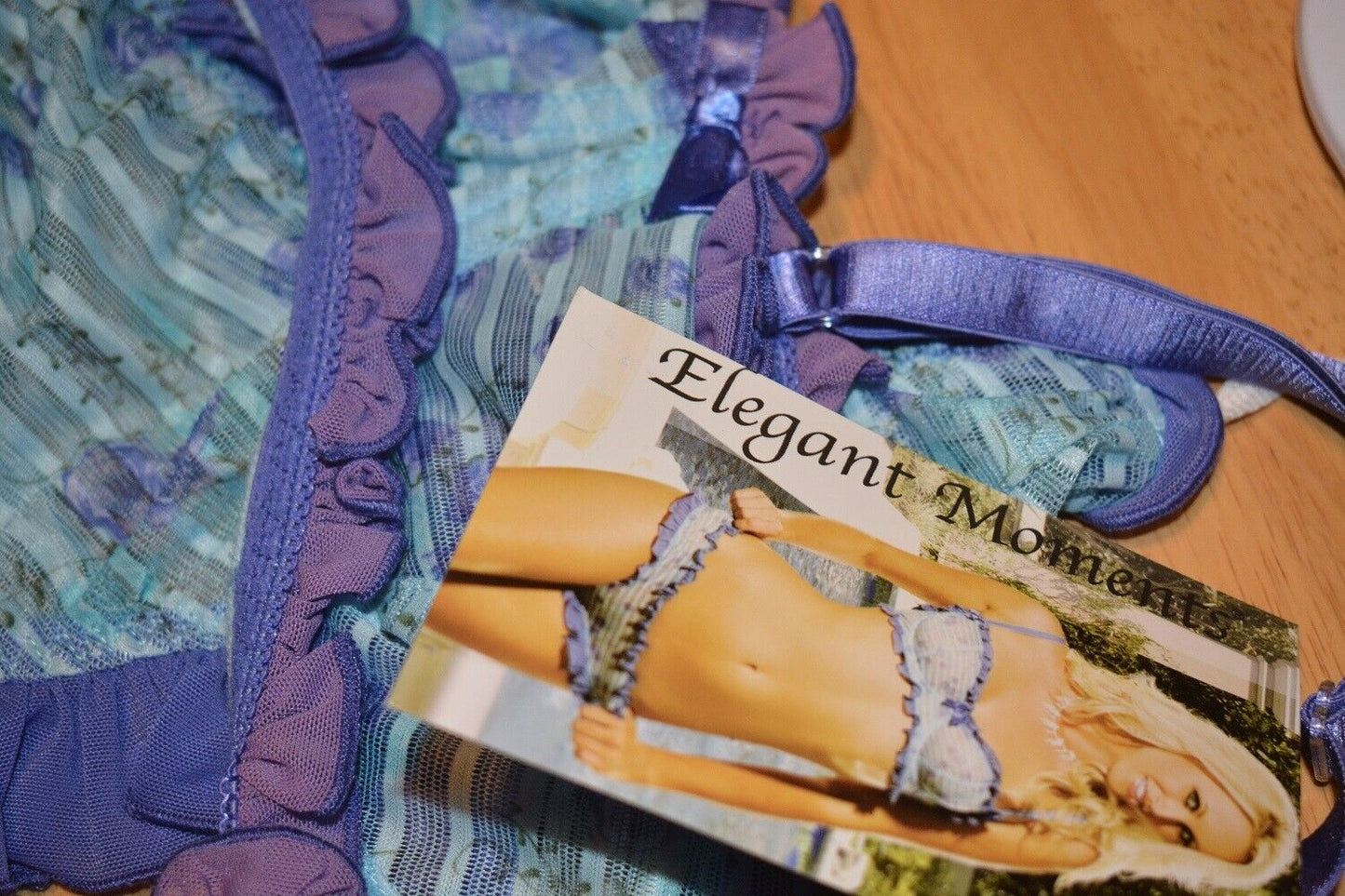 BNWT Elegant Moments Opaque Blue Bra & Frilly Short Set Size Large 3065 Clothes, Shoes & Accessories:Women:Women's Clothing:Lingerie & Nightwear:Bras & Bra Sets CasaFenix