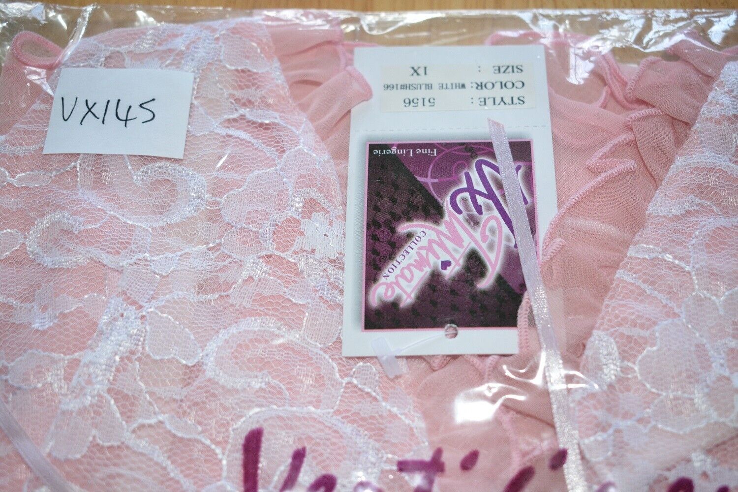 Brand New Lingerie VX Intimate Pink & White Babydoll + G-string Size Large 5156 VX144 Clothes, Shoes & Accessories:Women:Women's Clothing:Lingerie & Nightwear:Nightwear CasaFenix