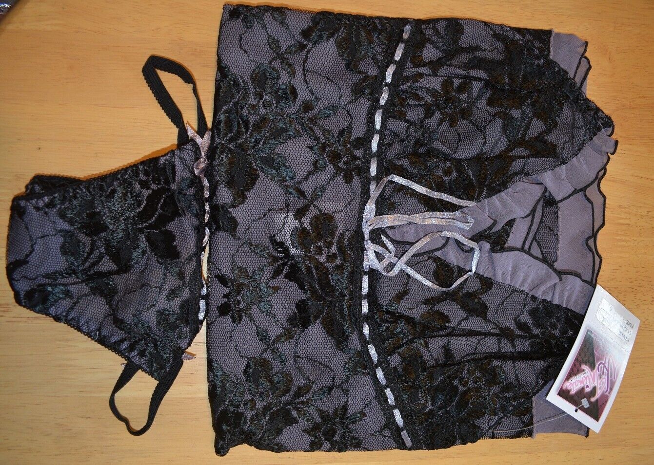Brand New Lingerie VX Intimate Lilac / Black Babydoll + G-string Size Small 5156 VX78 Clothes, Shoes & Accessories:Women:Women's Clothing:Lingerie & Nightwear:Nightwear CasaFenix