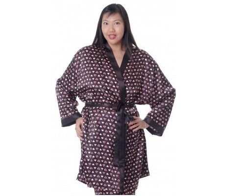 Brand New Lingerie VX Intimate Hearts Silky Robe Pajamas One Regular Size (3036) VX154 Clothes, Shoes & Accessories:Women:Women's Clothing:Lingerie & Nightwear:Nightwear CasaFenix
