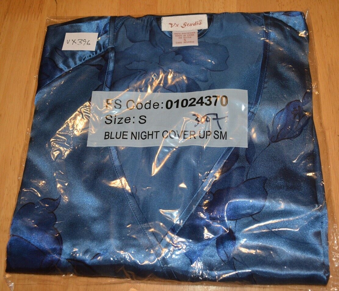 New Lingerie VX Intimate Blue Floral Over Robe Size Small (3007) Clothes, Shoes & Accessories:Women:Women's Clothing:Lingerie & Nightwear:Nightwear CasaFenix