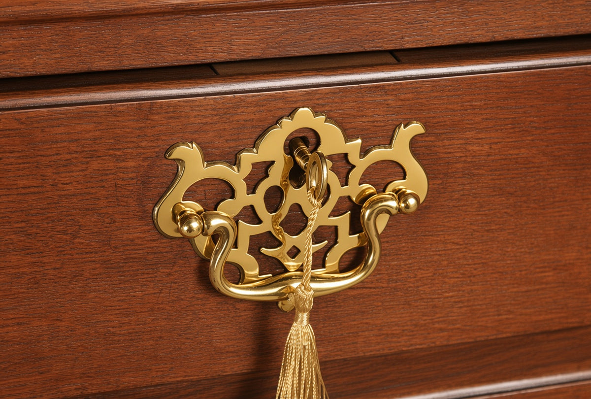 Georgian Style Solid Mahogany or Walnut Secretaire Chest on Chest – High Quality Reproduction