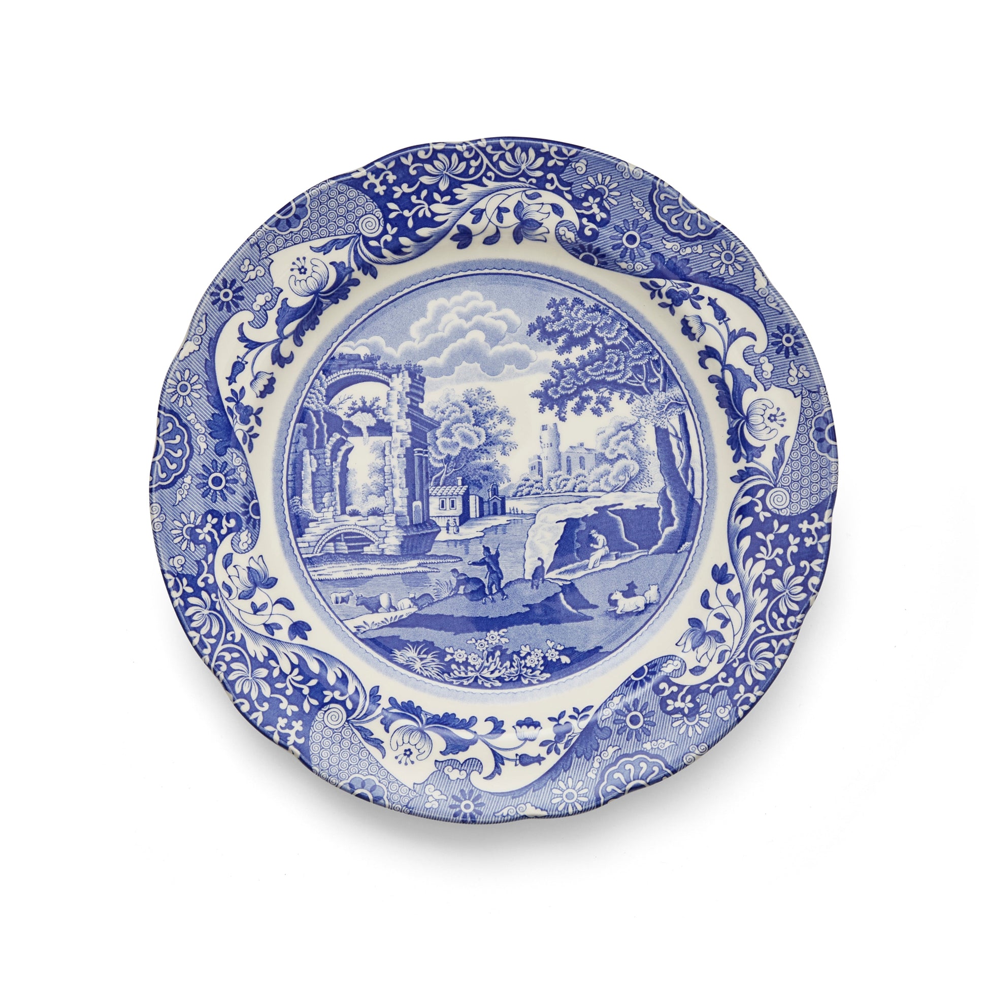 Blue Italian Set of 4 Porcelain Dinner Plates – Spode Fine China dinnerware CasaFenix